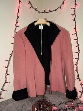 Harve Benard Rose Pink Blazer with Black Trim